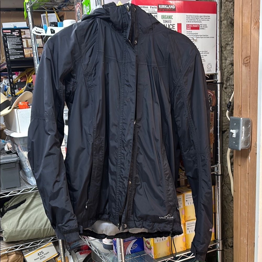 Eddie Bauer Black Windbreaker Jacket with Hood